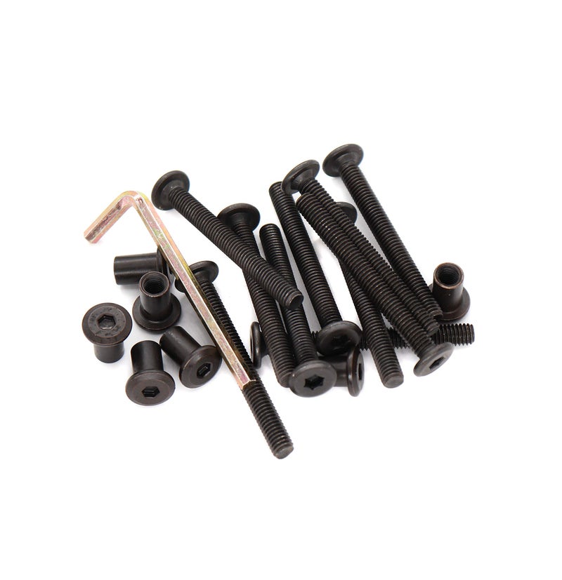 binifiMux 10-Pack M6x65mm Black Socket Cap Screws Barrel Nuts Kit for Crib Furniture Bed with M6 x 12mm Barrel Nuts - Image 2